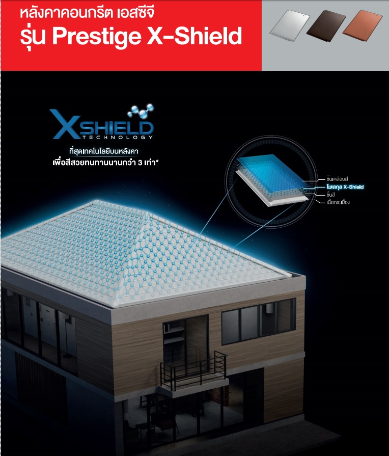 หลังคาแผ่นเรียบ Prestige X-shield SCG