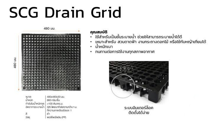 แผ่นระบายน้ำ DRAIN GRID scg