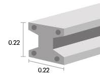 เสาเข็ม I-22 (สำหรับ กำแพงกั้นดิน SCG) 0.22x0.22 ม.