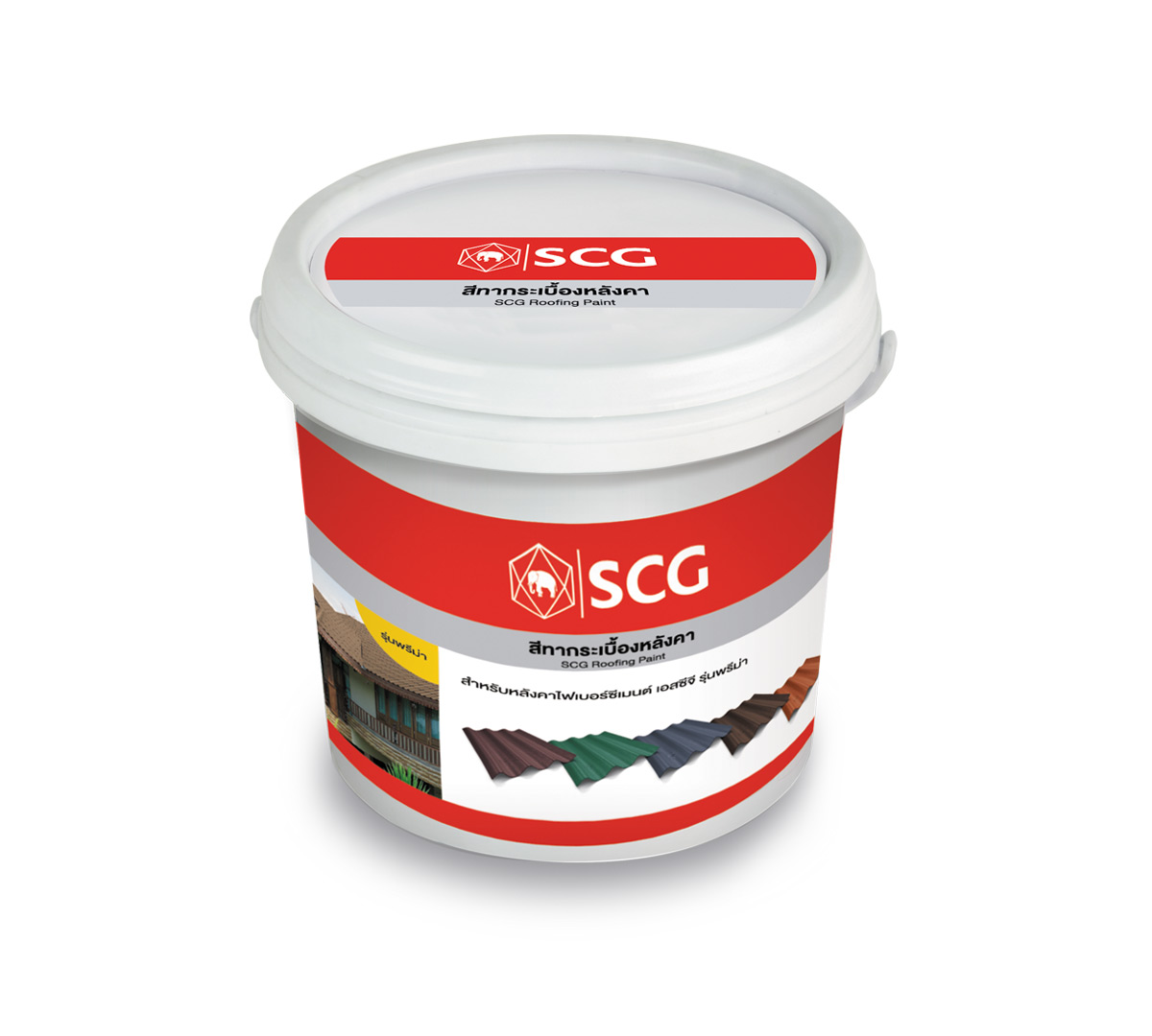 สีทากระเบื้อง SCG ลอนคู่ สีเทาศิลา 2กก